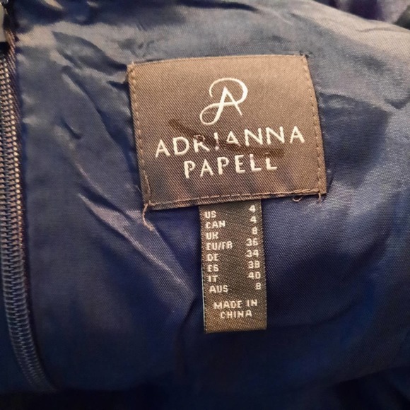 Adrianna Papell Satin Maxi Dress Blue - Picture 9 of 11